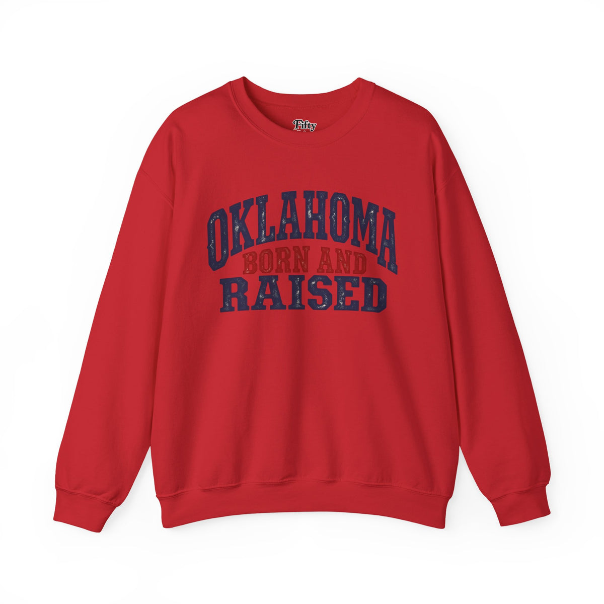 Oklahoma Born and Raised Rustic Americana Unisex Sweatshirt Graphic