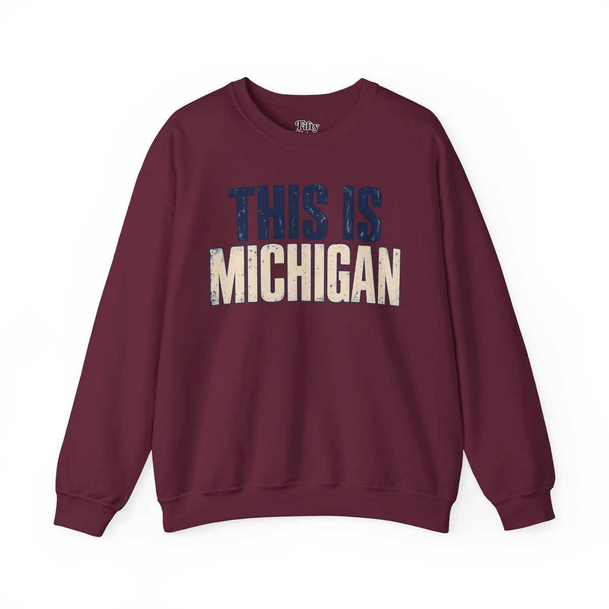 This is Michigan Unisex Crewneck Sweatshirt State Name Graphic