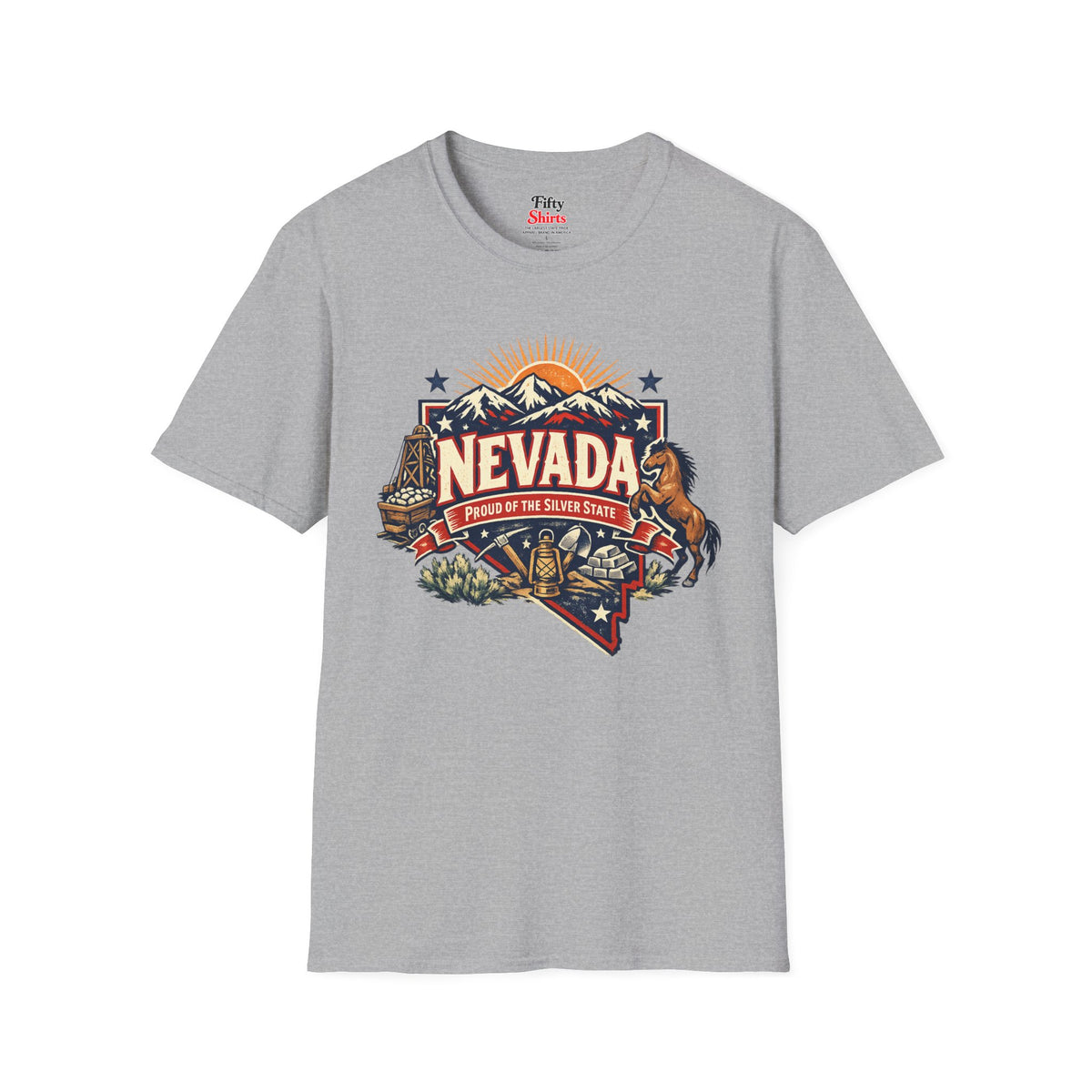 Nevada State Pride Unisex Softstyle T Shirt State Pride Graphic Tee Collections FS03