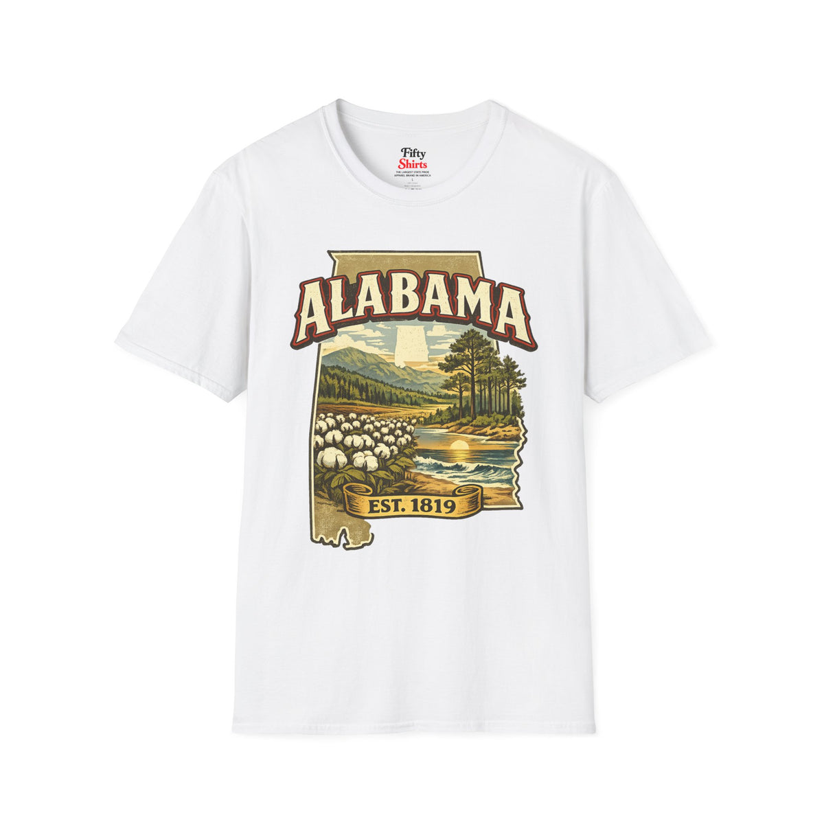 Vintage Alabama Heritage Unisex Softstyle T Shirt State Pride Graphic Tee Collections FS03