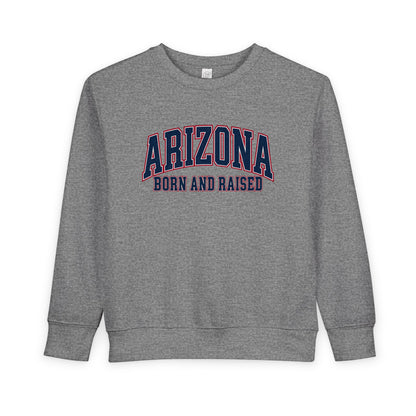Arizona Born and Raised Classic Collegiate Unisex Toddler Sweatshirt