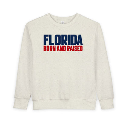 Florida Born and Raised Minimal Luxury Unisex Toddler Sweatshirt