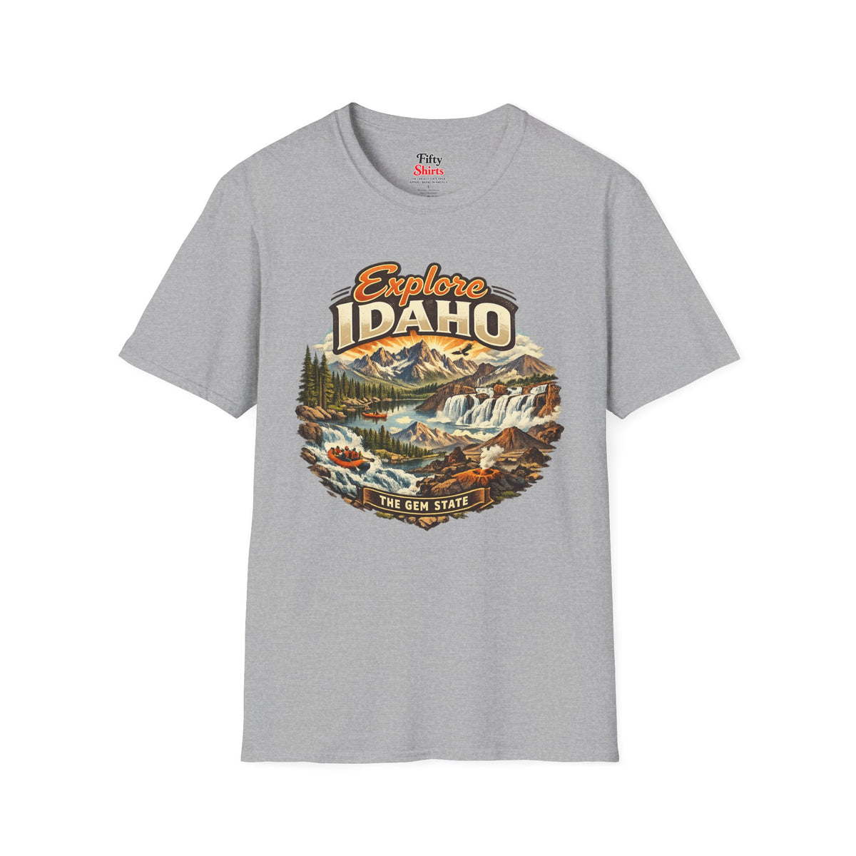 Explore Idaho Unisex Softstyle T Shirt State Pride Graphic Tee Collections FS03