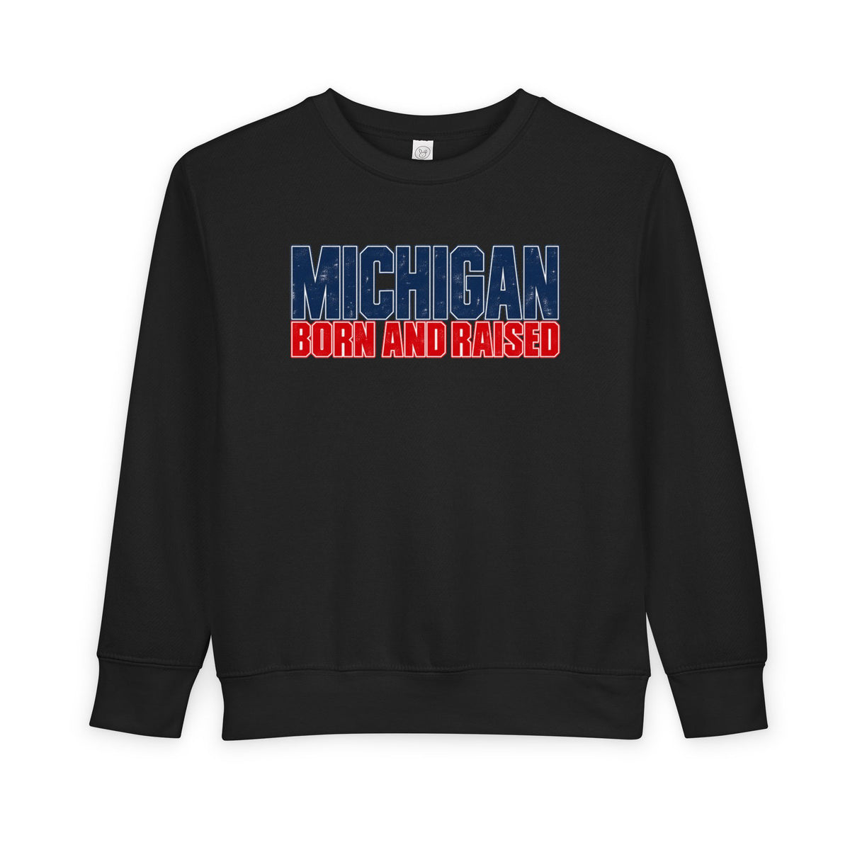 Michigan Born and Raised Modern Streetwear Unisex Toddler Sweatshirt
