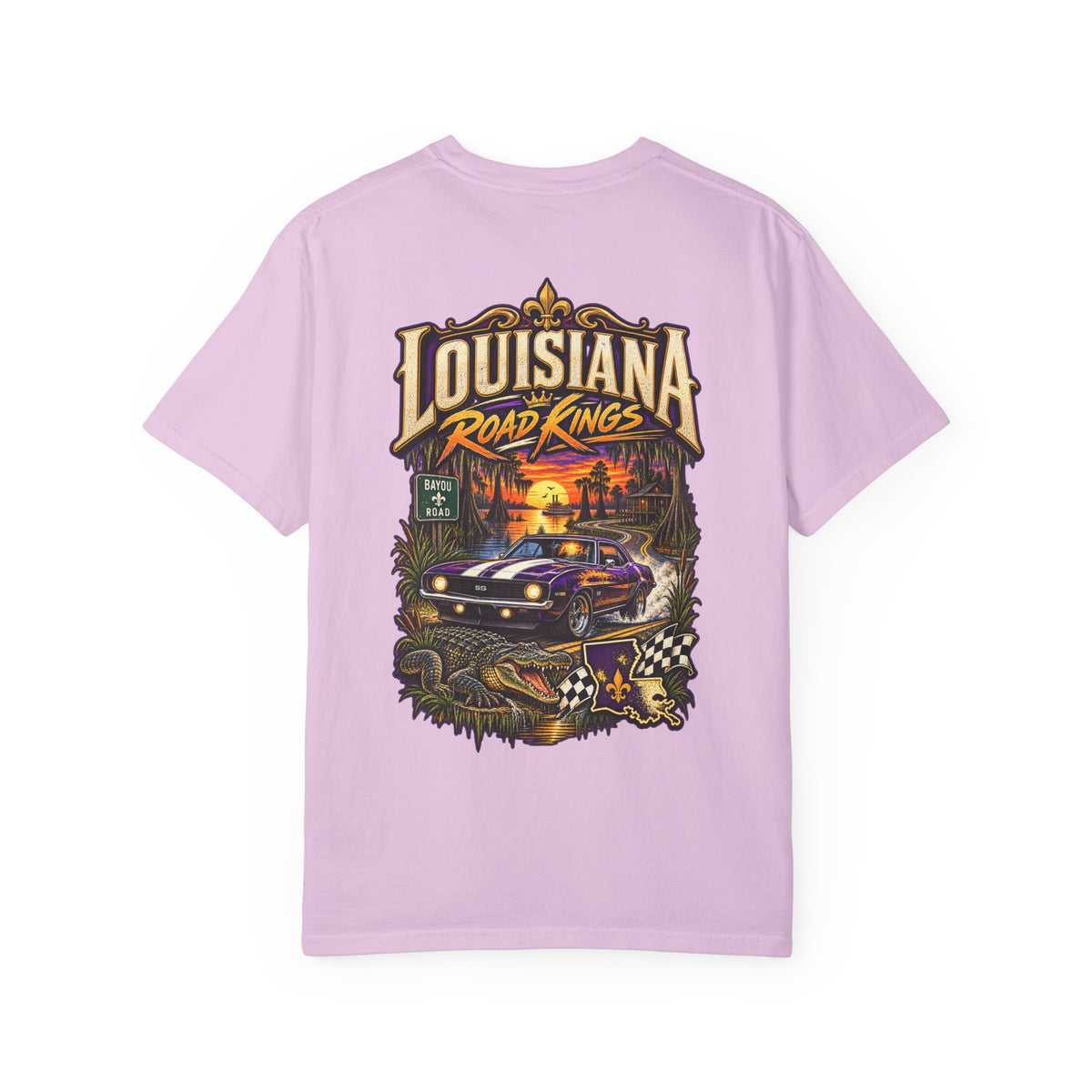Louisiana Bayou Road Kings Unisex Comfort Color 1717 Streetwear Graphic Tee