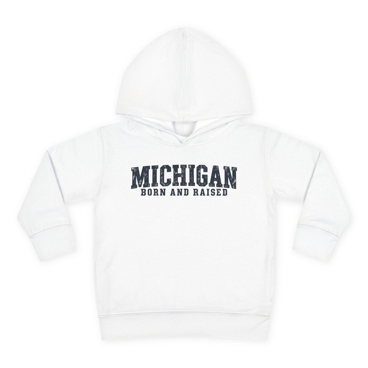 Michigan Born and Raised Rustic Midwest Unisex Toddler Pullover Fleece Hoodie