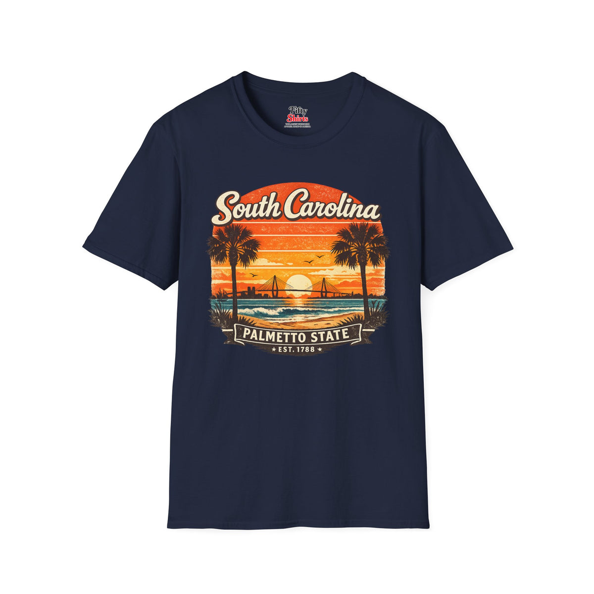 South Carolina Coastal Sunset Unisex Softstyle T Shirt State Pride Graphic Tee Collections FS03