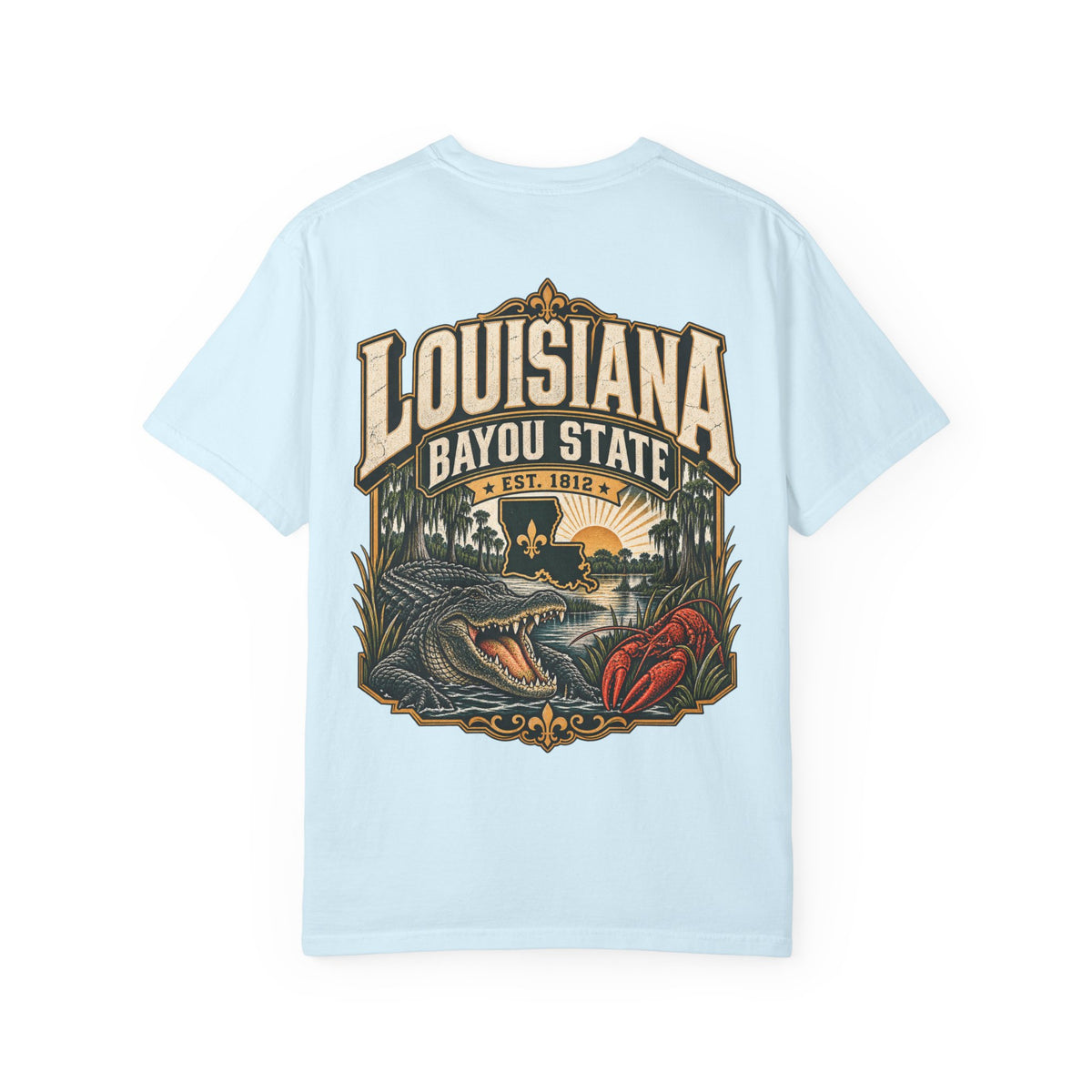 Louisiana Bayou Legacy Unisex Comfort Color 1717 Streetwear Graphic Tee