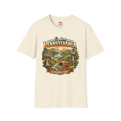 Explore Pennsylvania Unisex Softstyle T Shirt State Pride Graphic Tee Collections FS03