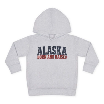 Alaska Born and Raised Bold Northern Workwear Unisex Toddler Pullover Fleece Hoodie