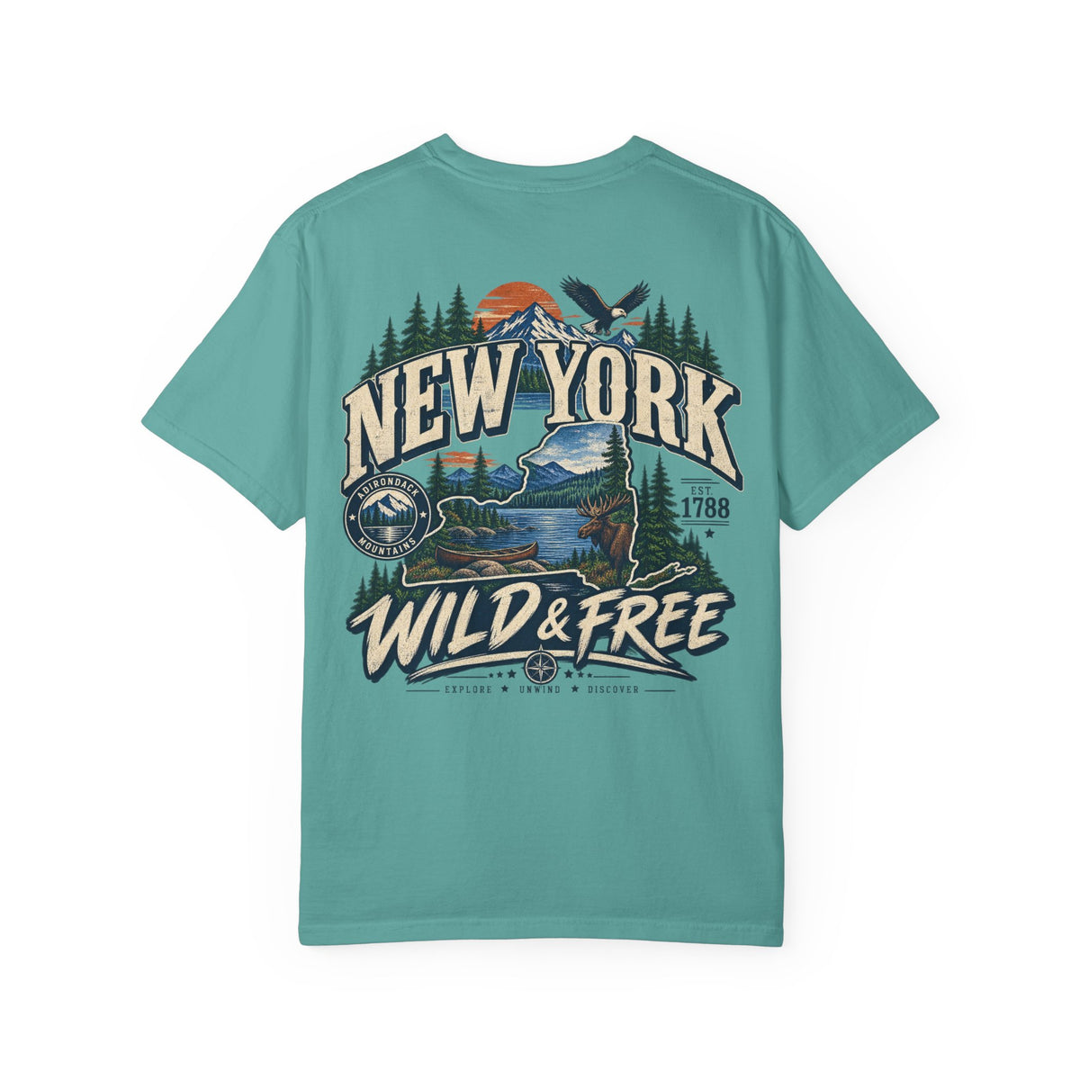 New York Wild & Free Unisex Comfort Color 1717 Streetwear Graphic Tee