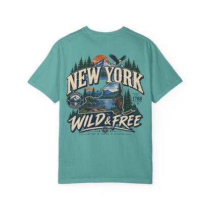New York Wild & Free Unisex Comfort Color 1717 Streetwear Graphic Tee