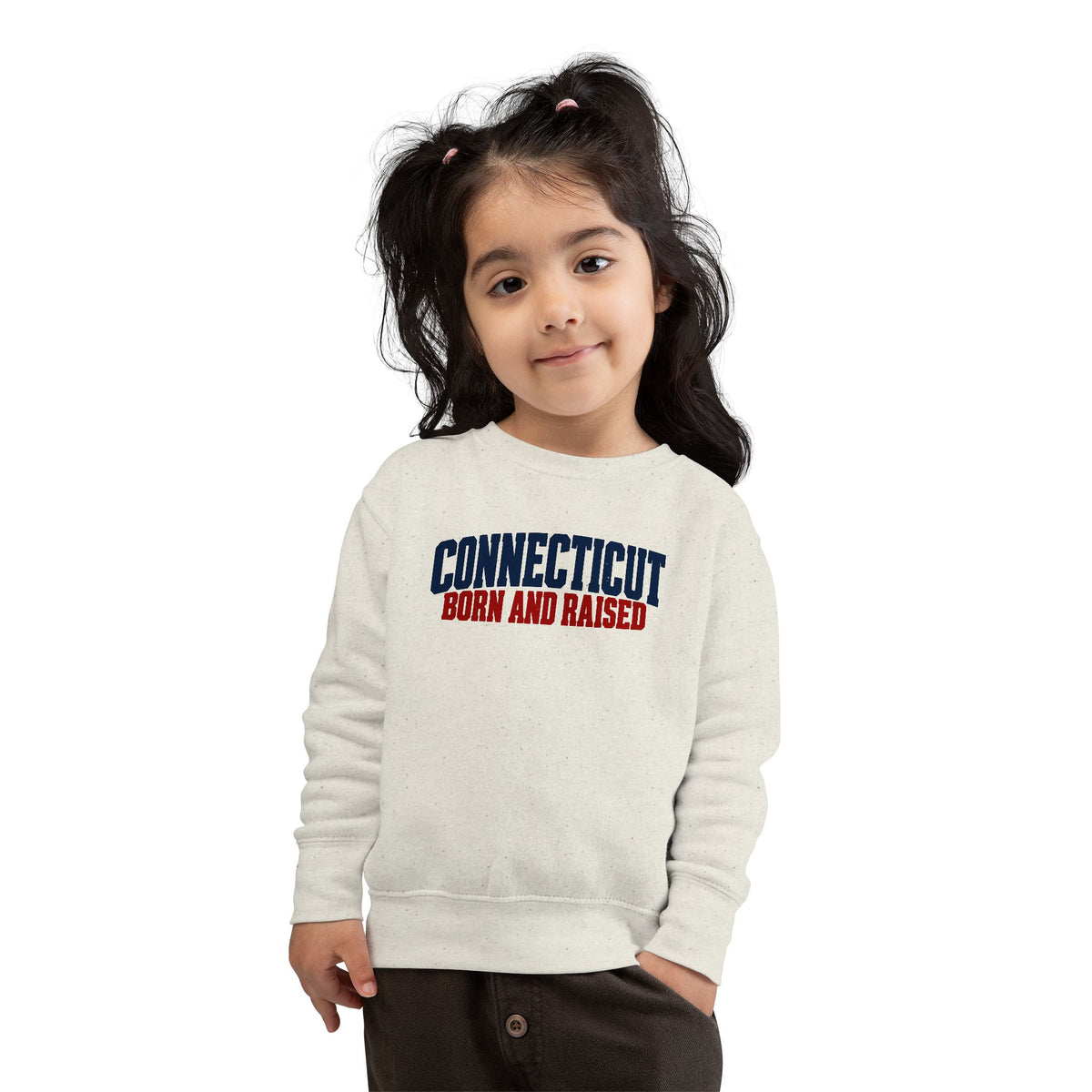 Connecticut Born and Raised Bold Workwear Heritage Unisex Toddler Sweatshirt