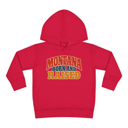 Montana Born and Raised Retro 1970s Unisex Toddler Pullover Fleece Hoodie