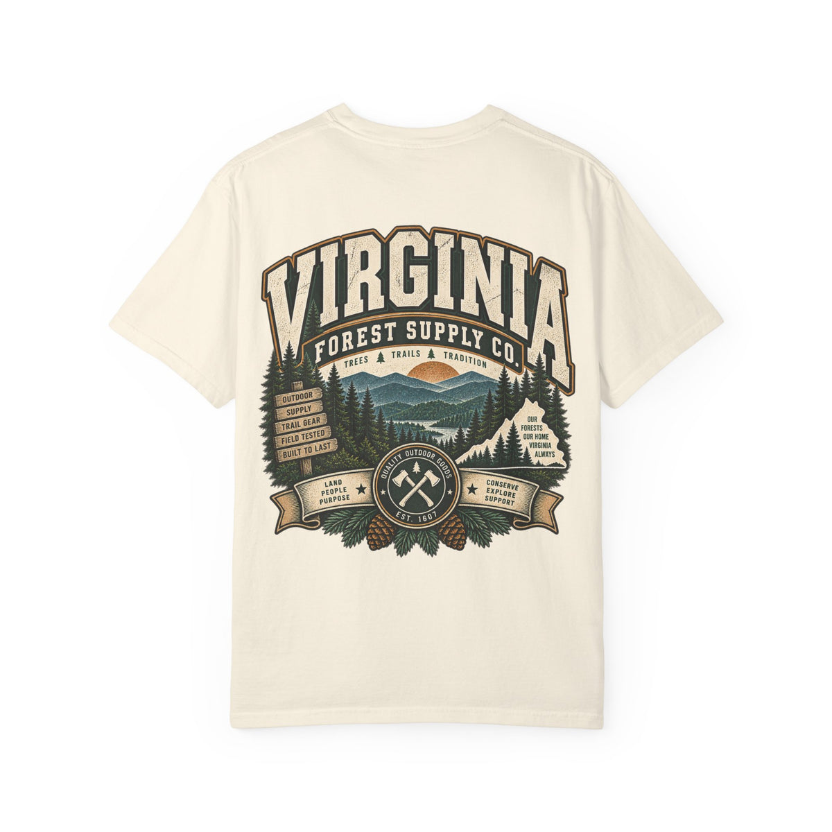 Virginia Forest Supply Co Unisex Comfort Color 1717 Streetwear Graphic Tee