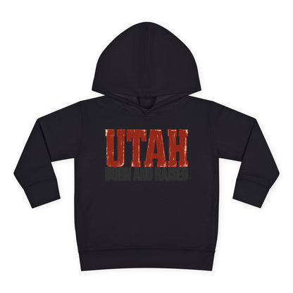 Utah Born and Raised Modern Western Streetwear Unisex Toddler Pullover Fleece Hoodie