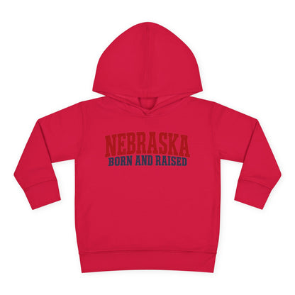 Nebraska Born and Raised Rugged Workwear Unisex Toddler Pullover Fleece Hoodie