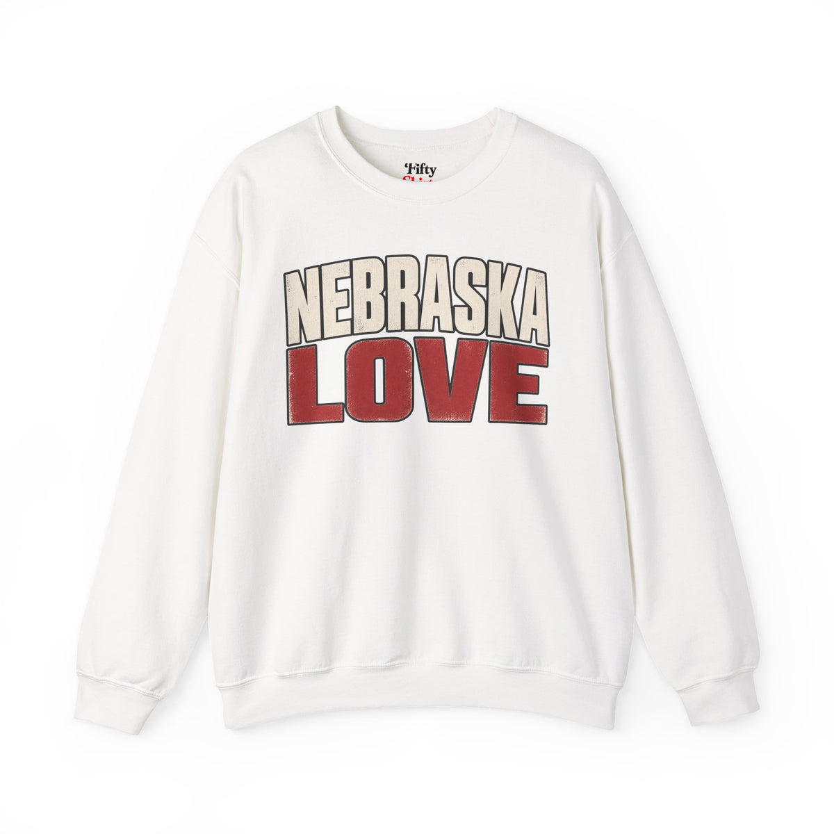Nebraska Love Unisex Crewneck Sweatshirt State Name Graphic