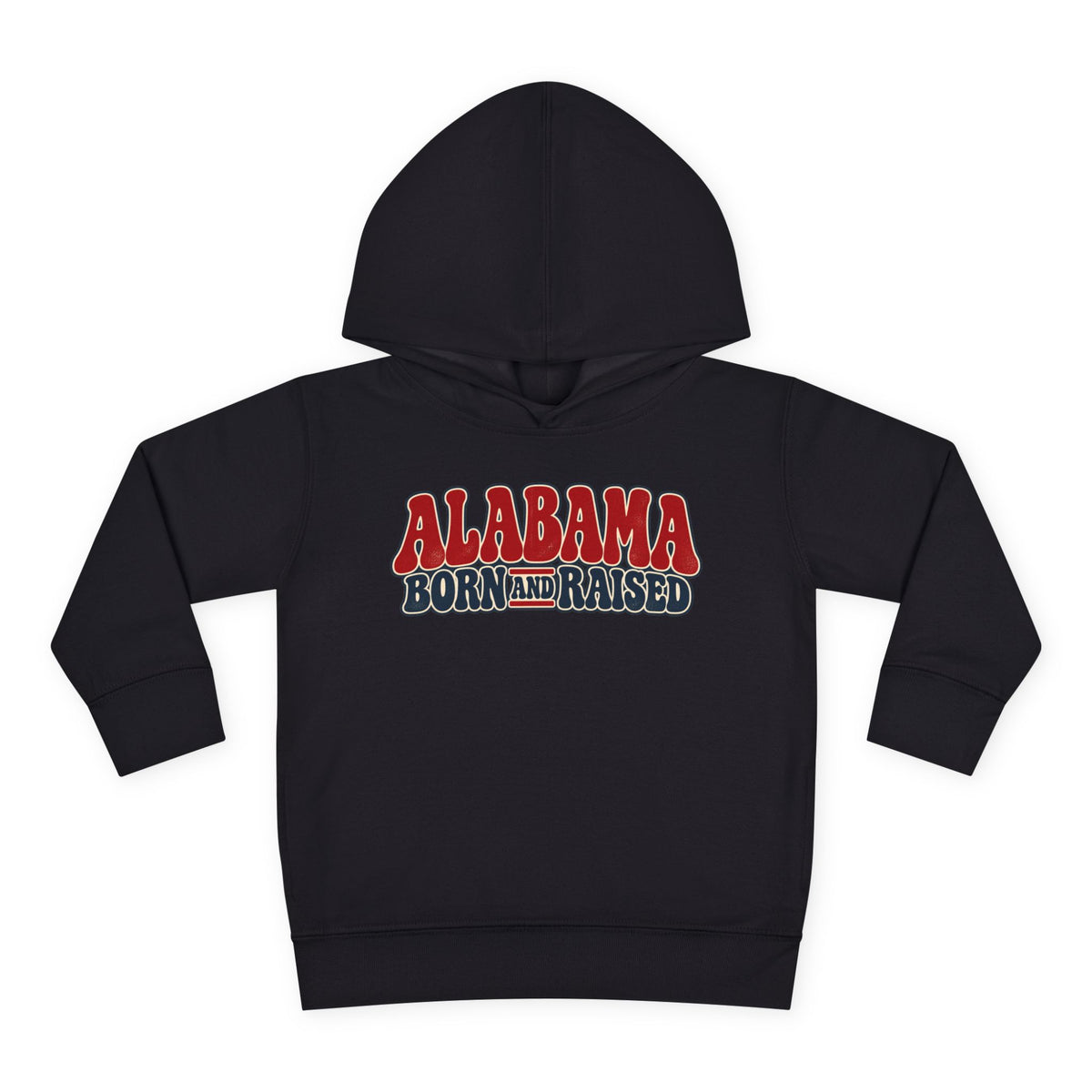 Alabama Born and Raised Retro 1970s Americana Unisex Toddler Pullover Fleece Hoodie