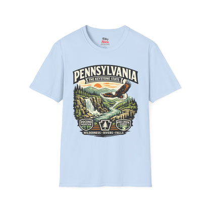 Pennsylvania Keystone State Adventure Unisex Softstyle T Shirt State Pride Graphic Tee Collections FS03