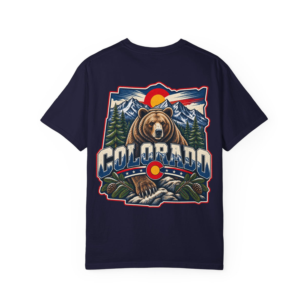 Colorado Bear Emblem  Unisex Comfort Color 1717 Streetwear Graphic Tee