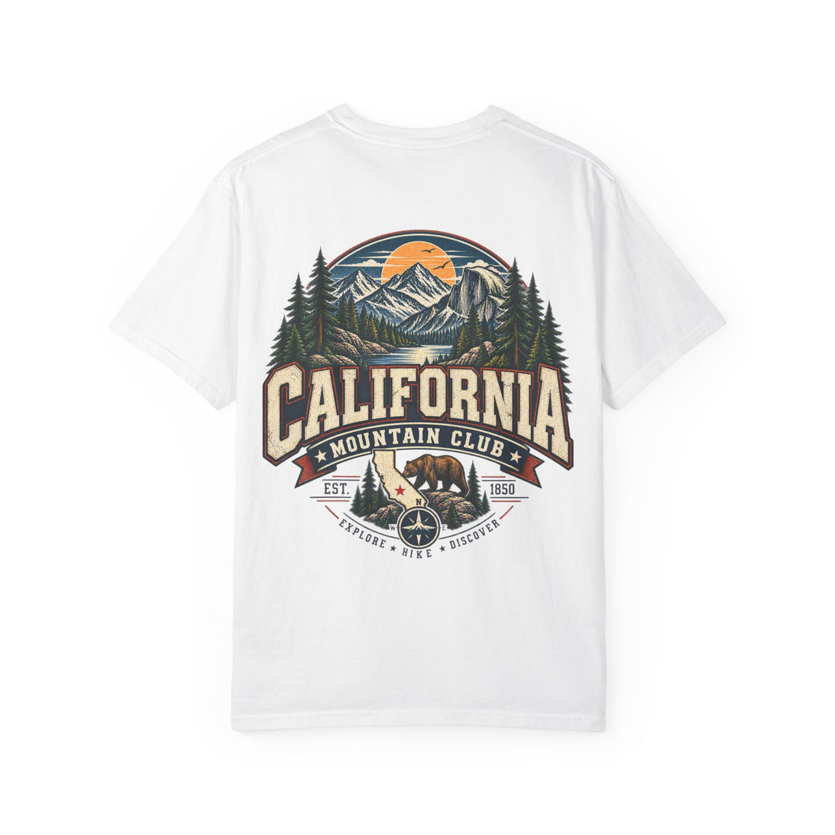 California Mountain Club  Unisex Comfort Color 1717 Streetwear Graphic Tee