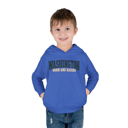 Washington Born and Raised Pacific Northwest Heritage Unisex Toddler Pullover Fleece Hoodie