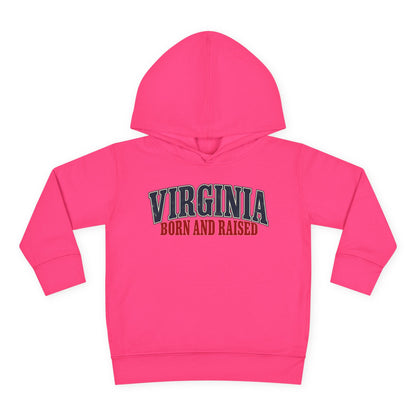 Virginia Born and Raised Southern Heritage Unisex Toddler Pullover Fleece Hoodie