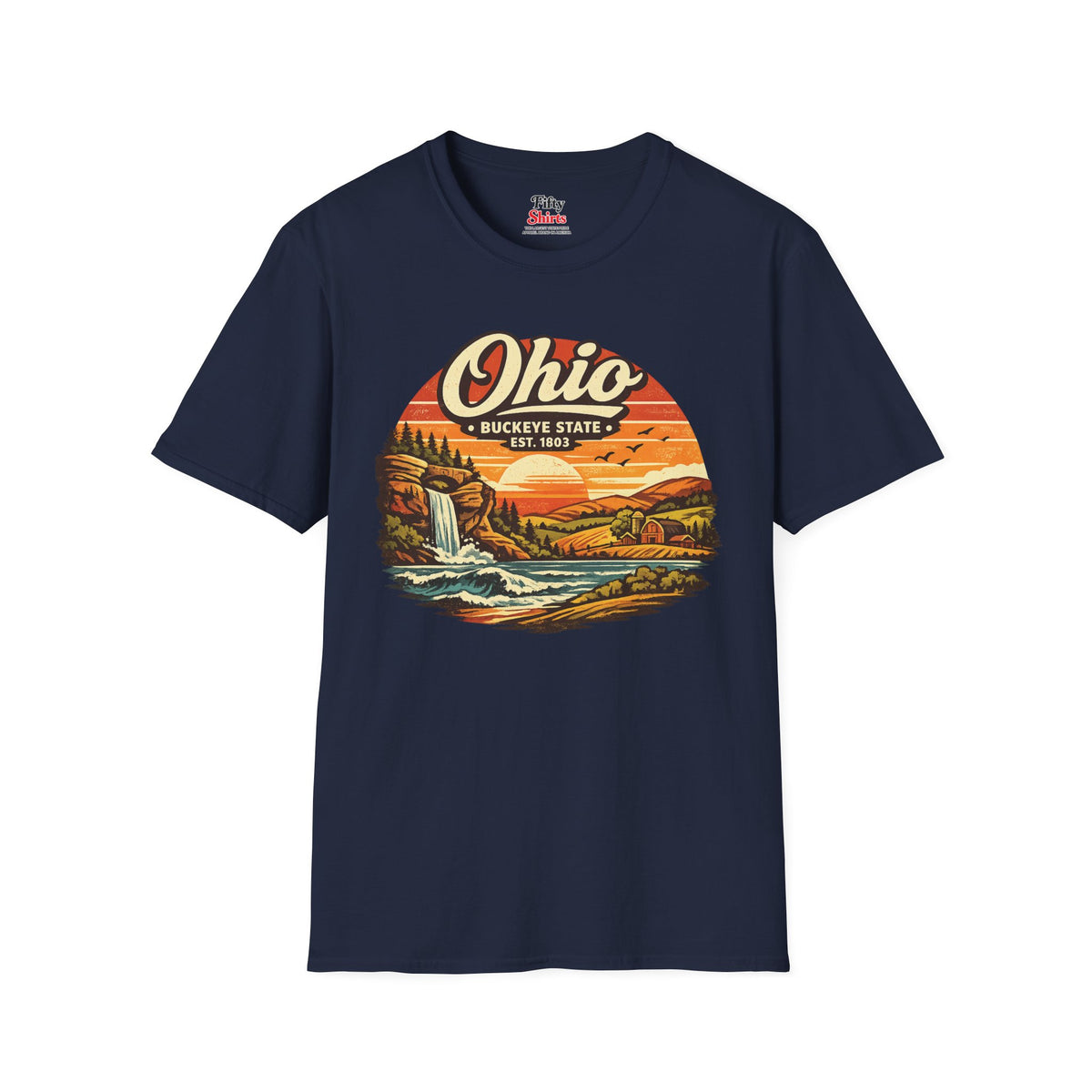 Ohio Sunset Landscape Unisex Softstyle T Shirt State Pride Graphic Tee Collections FS03