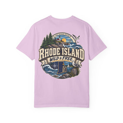 Rhode Island Wild & Free Unisex Comfort Color 1717 Streetwear Graphic Tee