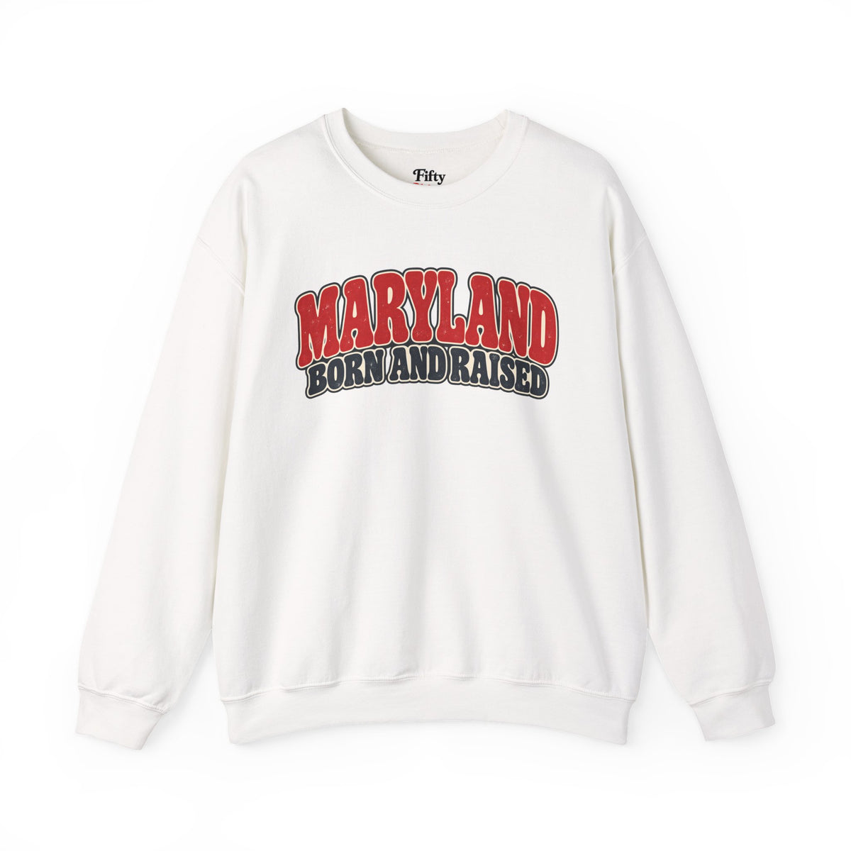 Maryland Born and Raised Retro Americana Unisex Sweatshirt Graphic