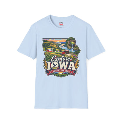 Explore Iowa Unisex Softstyle T Shirt State Pride Graphic Tee Collections FS03