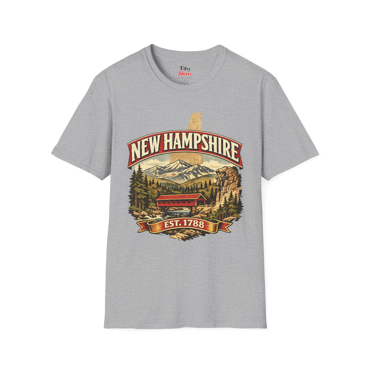 Vintage New Hampshire Heritage Unisex Softstyle T Shirt State Pride Graphic Tee Collections FS03