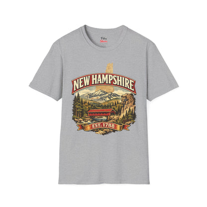 Vintage New Hampshire Heritage Unisex Softstyle T Shirt State Pride Graphic Tee Collections FS03