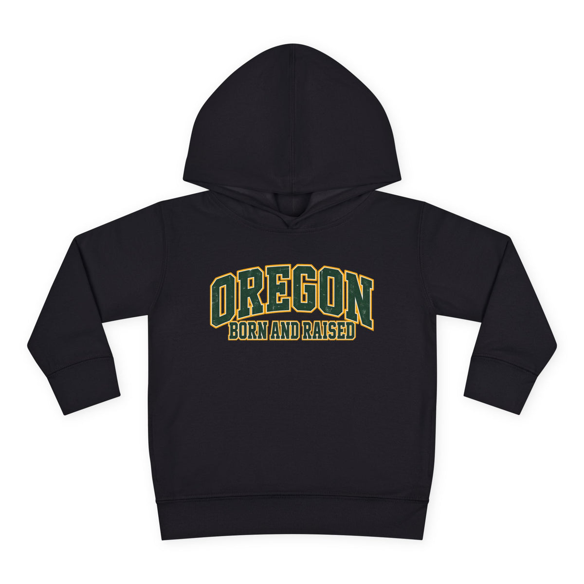 Oregon Born and Raised Old-School Athletic Unisex Toddler Pullover Fleece Hoodie