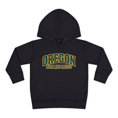 Oregon Born and Raised Old-School Athletic Unisex Toddler Pullover Fleece Hoodie