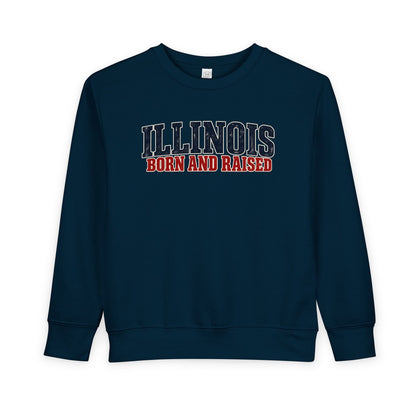 Illinois Born and Raised Midwest Americana Unisex Toddler Sweatshirt