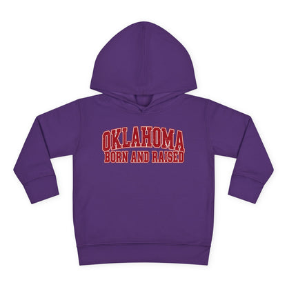Oklahoma Born and Raised Vintage Collegiate Unisex Toddler Pullover Fleece Hoodie