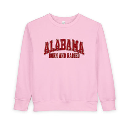 Alabama Born and Raised Collegiate Classic Unisex Toddler Sweatshirt