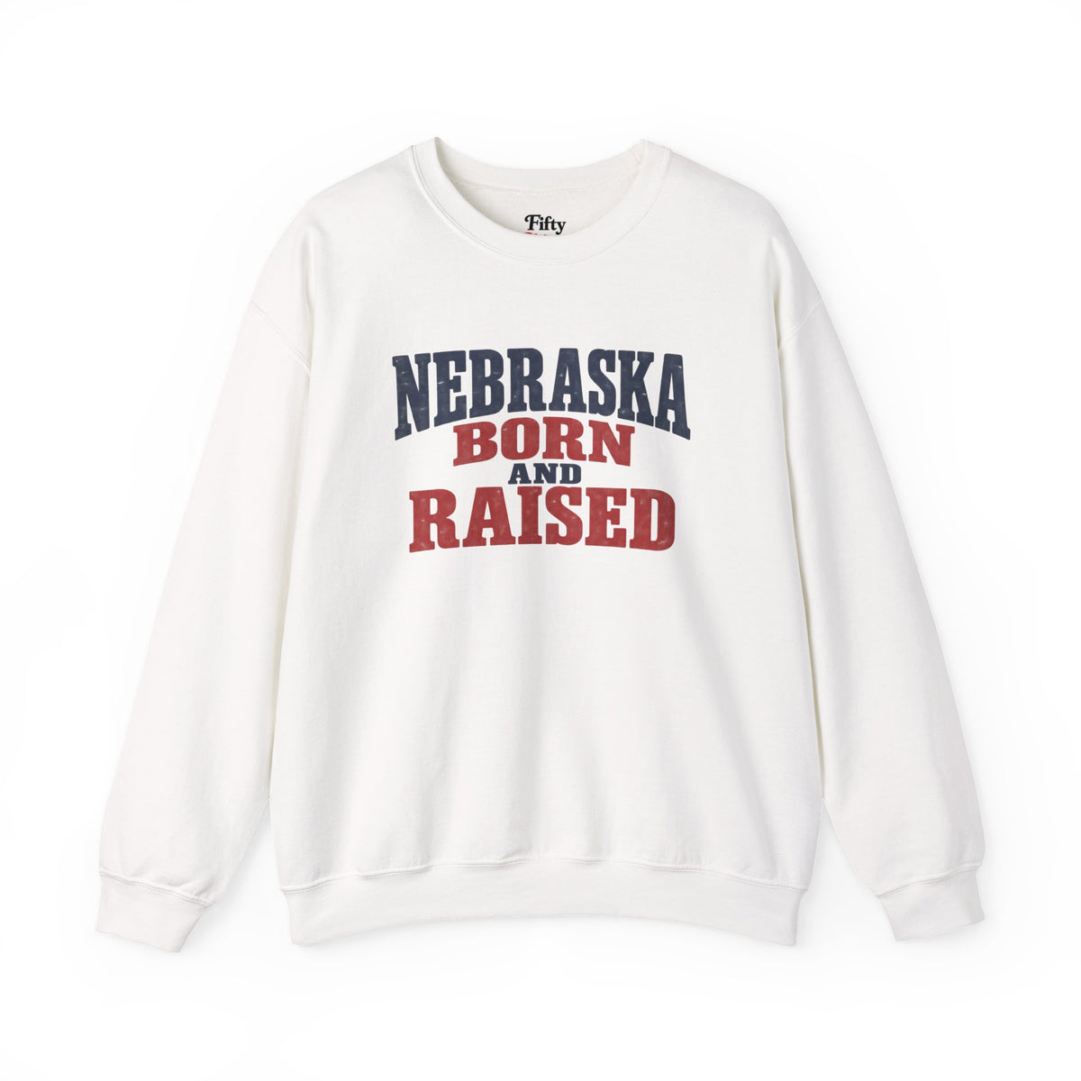 Nebraska Born and Raised Vintage Americana Unisex Sweatshirt Graphic