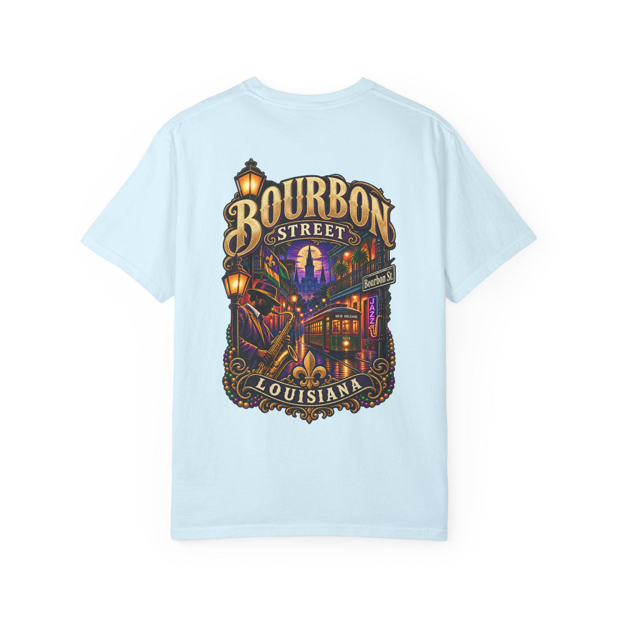 Louisiana Bourbon Street Nights Unisex Comfort Color 1717 Streetwear Graphic Tee