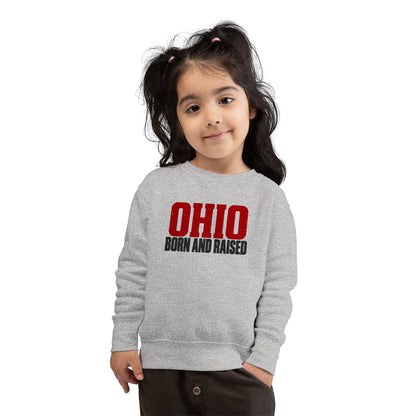 Ohio Born and Raised Minimal Heritage Unisex Toddler Sweatshirt