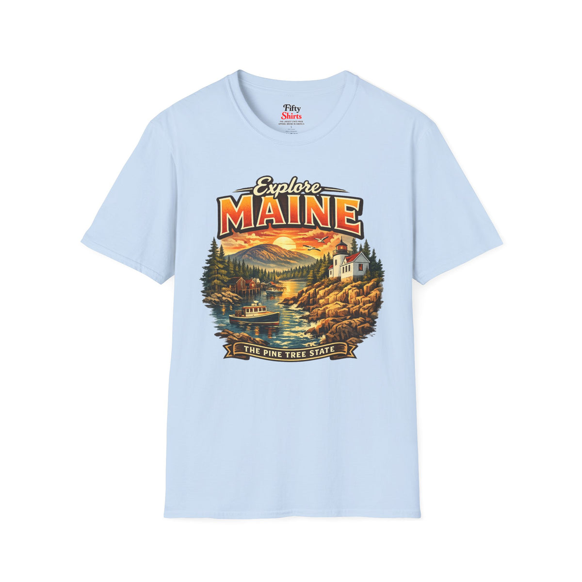 Explore Maine Unisex Softstyle T Shirt State Pride Graphic Tee Collections FS03