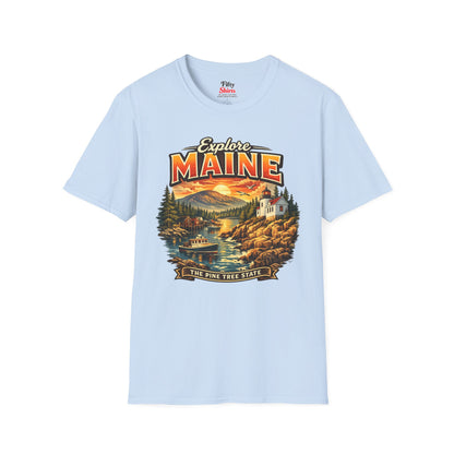 Explore Maine Unisex Softstyle T Shirt State Pride Graphic Tee Collections FS03