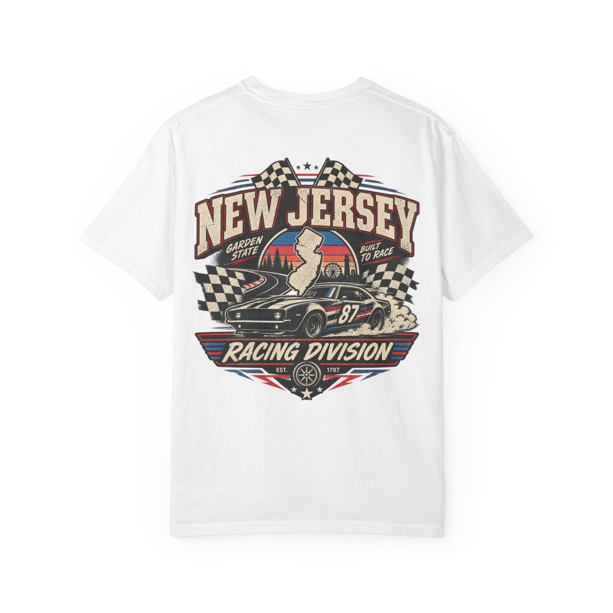 New Jersey Racing Division Unisex Comfort Color 1717 Streetwear Graphic Tee