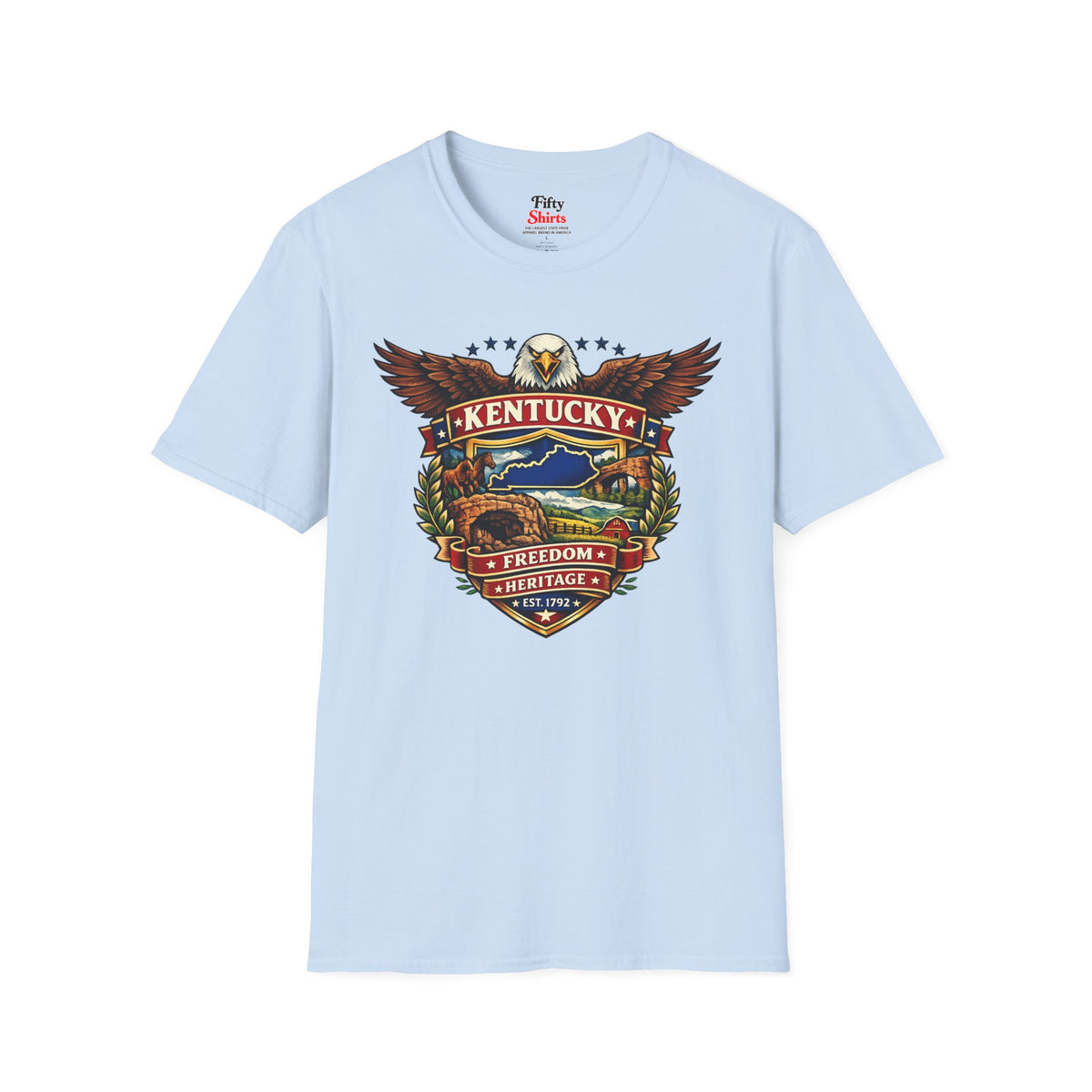 Kentucky Americana Eagle Unisex Softstyle T Shirt State Pride Graphic Tee Collections FS03