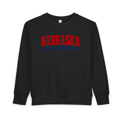 Nebraska Born and Raised Rugged Workwear Unisex Toddler Sweatshirt Graphic