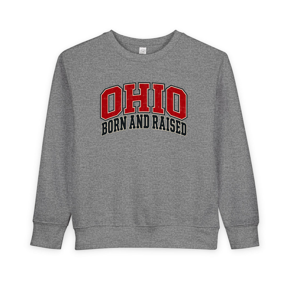 Ohio Born and Raised Old-School Athletic Unisex Toddler Sweatshirt