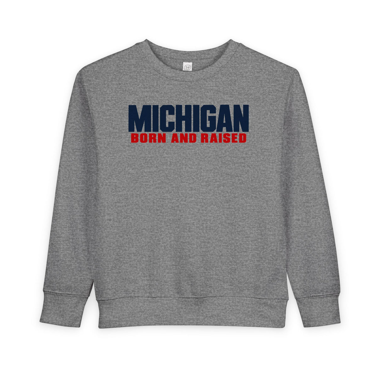 Michigan Born and Raised Minimalist Unisex Toddler Sweatshirt