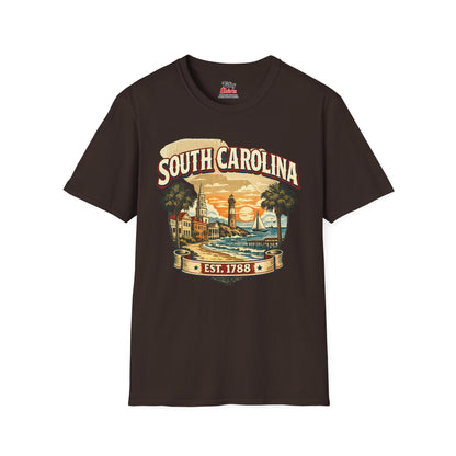 Vintage South Carolina Heritage Unisex Softstyle T Shirt State Pride Graphic Tee Collections FS03